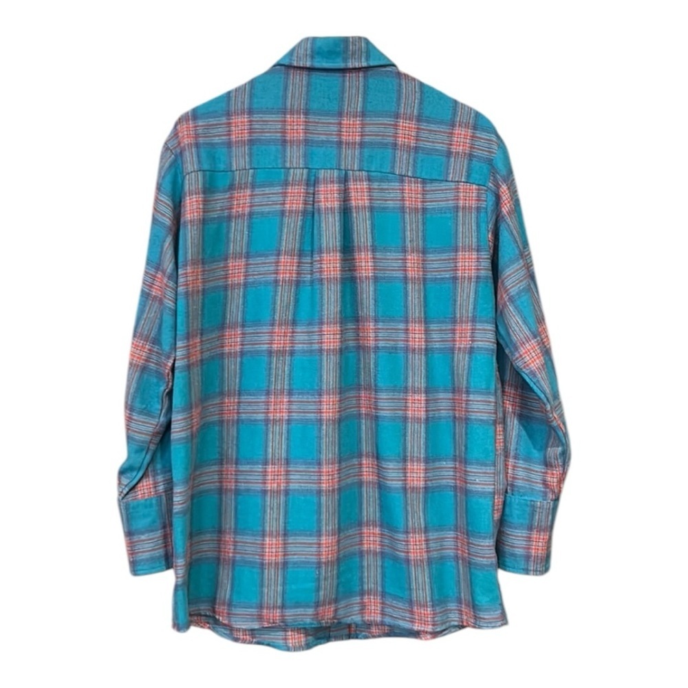 Jodifl Plaid Long Sleeve Button Down Flannel Long Tunic Top Size Medium - Picture 2 of 7